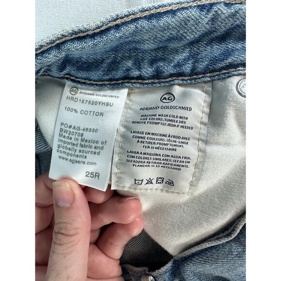 AG Women's sz 26R Ex- Boyfriend Slim Slouchy Slim Distressed Jeans Cotton Ankle - Picture 10 of 13